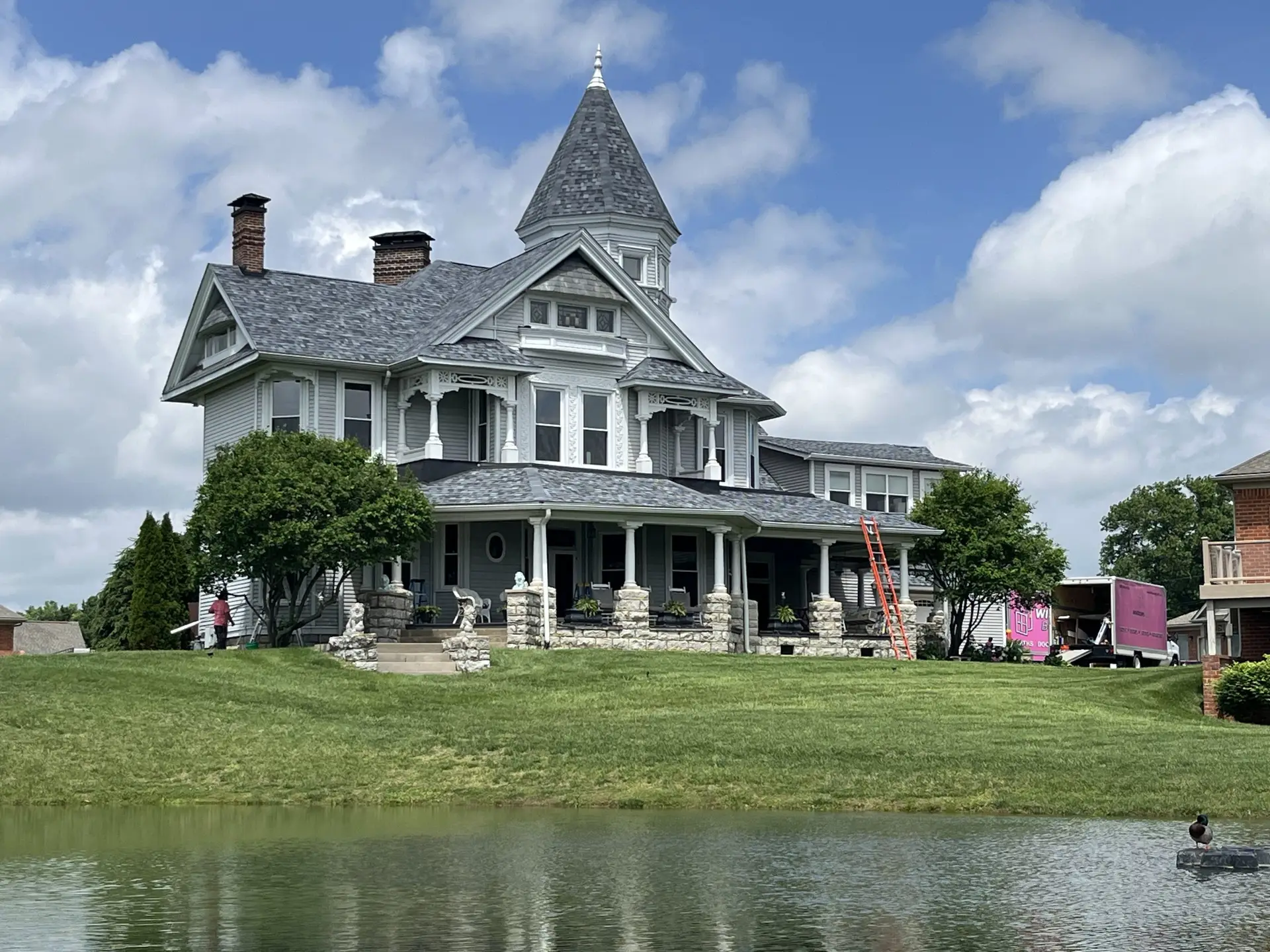Windows Plus crew installing new windows on a historic Louisville home